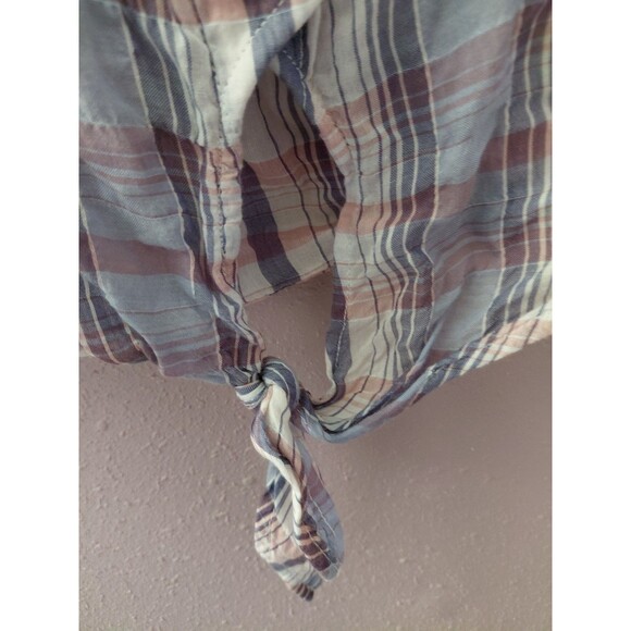 Cloth & Stone Women's Purple Blue Plaid Short Sleeve Button Down Shirt Size XL - Picture 8 of 12